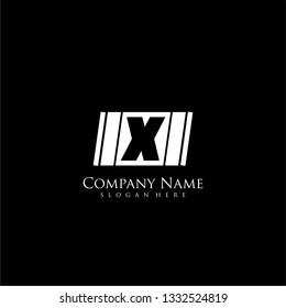 abstract square X logo letter design concept