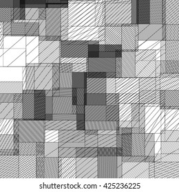 Abstract squared background from striped shapes