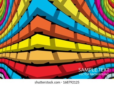 Abstract squared  rainbow color vector background template - Techno vector background illustration
