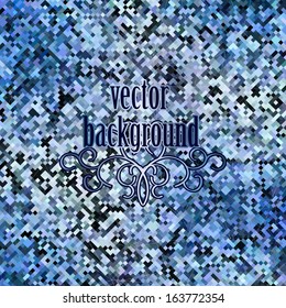 Abstract squared textured background in blue tints