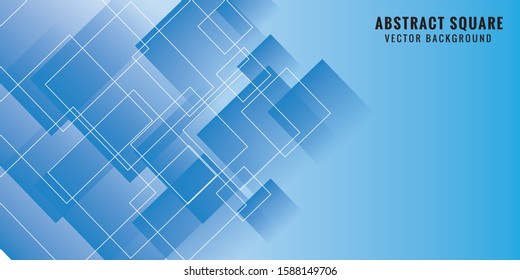 Abstract squares background with blue color