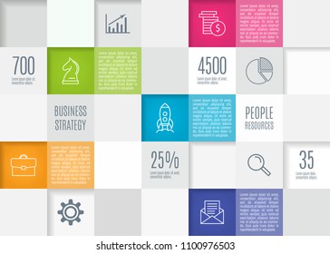 Abstract squares background in flat design, infographic template for presentation. Vector illustration.
