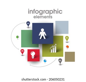abstract squares background illustration for infographic template