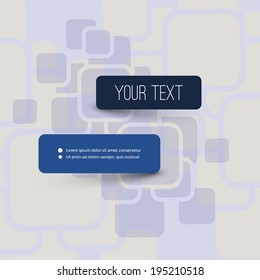 Resumen de cuadrados fondo con diseño de caja de texto mínimo - Ilustración vectorial Eps 10