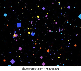 Abstract Squares background. Random positioning of elements. Creative geometric backdrop. Colored design.