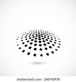 Abstract squares black and white dotted background