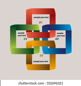 abstract squares business presentation template with numbers. Vector illustration.