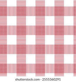 Abstract Squares checkerd red background Checkered Lattice Pattern stripes used for textile. 