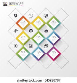 Abstract squares concept. Infographic design template. Vector illustration