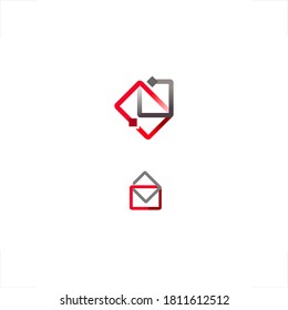 abstract squares connecting design mail logo