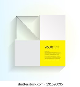 Abstract squares design vector with arrow and text