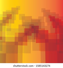 Abstract of squares of different sizes, color, transparency