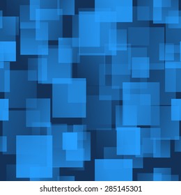 Abstract of squares of different sizes, color, transparency