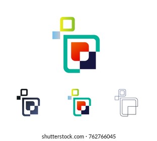 abstract squares elements icon. Vector illustration EPS8