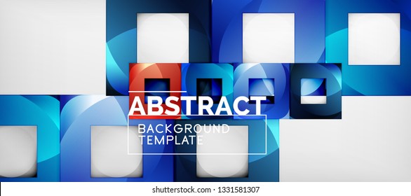 Abstract squares geometric background can be used in cover design, book design, website background. Vector illustration