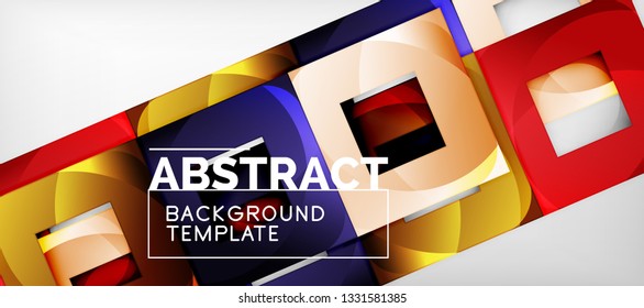 El fondo geométrico de cuadrados abstractos se puede usar en diseño de portada, diseño de libros, fondo de sitio web. Ilustración del vector