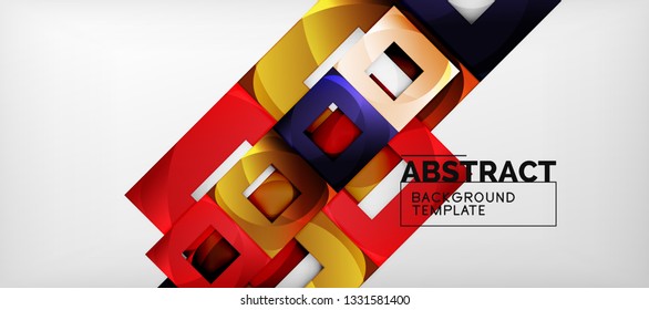 El fondo geométrico de cuadrados abstractos se puede usar en diseño de portada, diseño de libros, fondo de sitio web. Ilustración del vector
