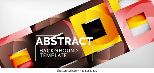 El fondo geométrico de cuadrados abstractos se puede usar en diseño de portada, diseño de libros, fondo de sitio web. Ilustración del vector
