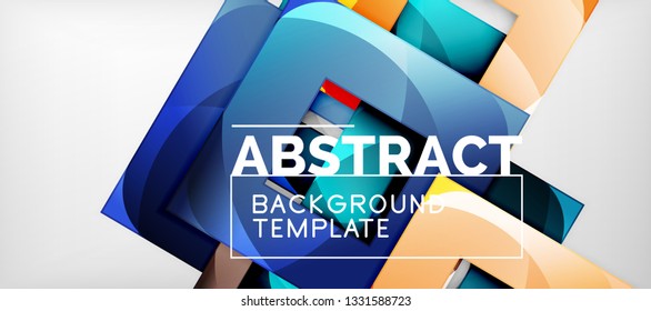 Abstract squares geometric background can be used in cover design, book design, website background. Vector illustration