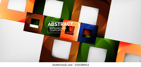 Abstract squares geometric background can be used in cover design, book design, website background. Vector illustration