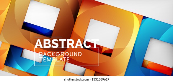Abstract squares geometric background can be used in cover design, book design, website background. Vector illustration