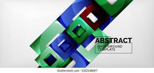 Abstract squares geometric background can be used in cover design, book design, website background. Vector illustration