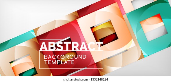 Abstract squares geometric background can be used in cover design, book design, website background. Vector illustration