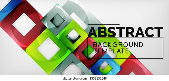 Abstract squares geometric background can be used in cover design, book design, website background. Vector illustration