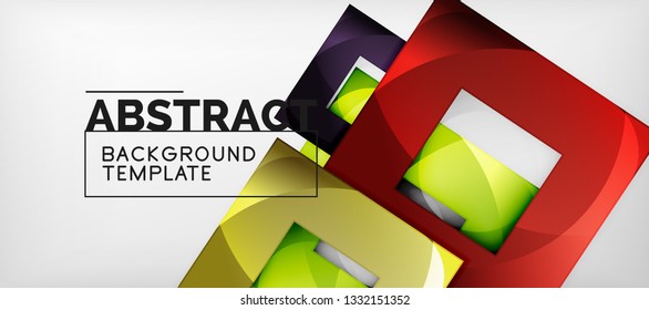 Abstract squares geometric background can be used in cover design, book design, website background. Vector illustration