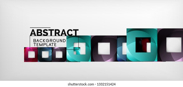 Abstract squares geometric background can be used in cover design, book design, website background. Vector illustration
