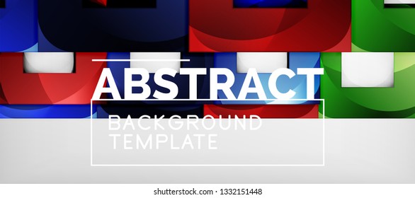 Abstract squares geometric background can be used in cover design, book design, website background. Vector illustration