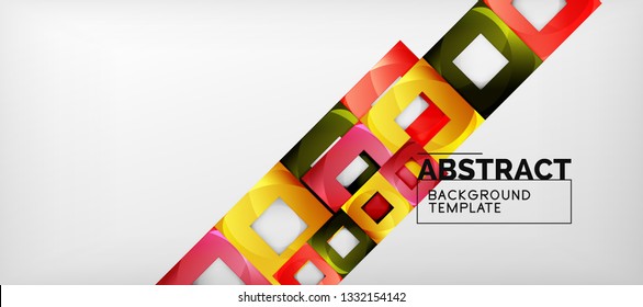 Abstract squares geometric background can be used in cover design, book design, website background. Vector illustration