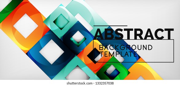Abstract squares geometric background can be used in cover design, book design, website background. Vector illustration
