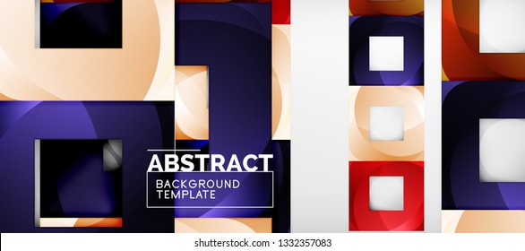 Abstract squares geometric background can be used in cover design, book design, website background. Vector illustration