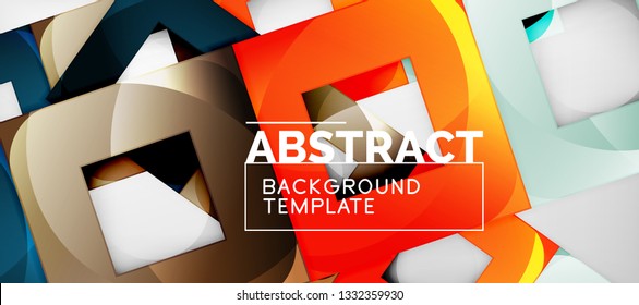 Abstract squares geometric background can be used in cover design, book design, website background. Vector illustration