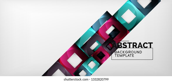 Abstract squares geometric background can be used in cover design, book design, website background. Vector illustration