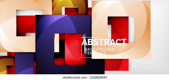 Abstract squares geometric background can be used in cover design, book design, website background. Vector illustration