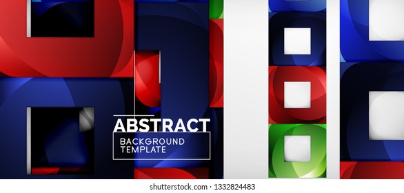 Abstract squares geometric background can be used in cover design, book design, website background. Vector illustration