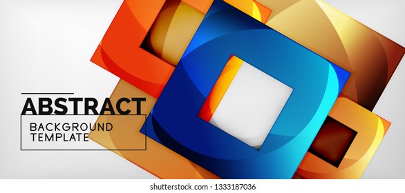El fondo geométrico de cuadrados abstractos se puede usar en diseño de portada, diseño de libros, fondo de sitio web. Ilustración del vector