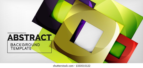 Abstrakte Quadrate geometrischer Hintergrund kann in Cover-Design, Buchdesign, Website-Hintergrund verwendet werden. Vektorgrafik