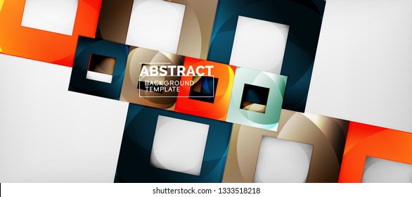 Abstract squares geometric background can be used in cover design, book design, website background. Vector illustration