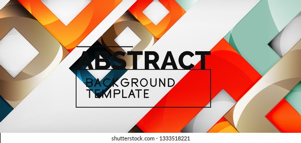 El fondo geométrico de cuadrados abstractos se puede usar en diseño de portada, diseño de libros, fondo de sitio web. Ilustración del vector