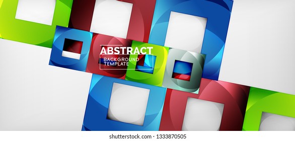 Abstract squares geometric background can be used in cover design, book design, website background. Vector illustration