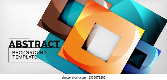 Abstract squares geometric background can be used in cover design, book design, website background. Vector illustration