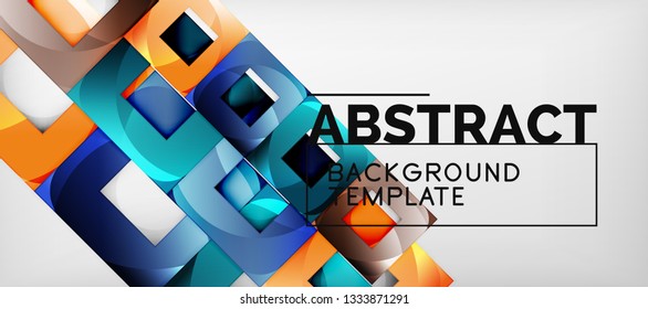 Abstract squares geometric background can be used in cover design, book design, website background. Vector illustration
