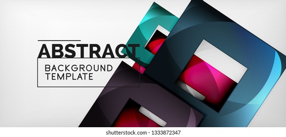 El fondo geométrico de cuadrados abstractos se puede usar en diseño de portada, diseño de libros, fondo de sitio web. Ilustración del vector