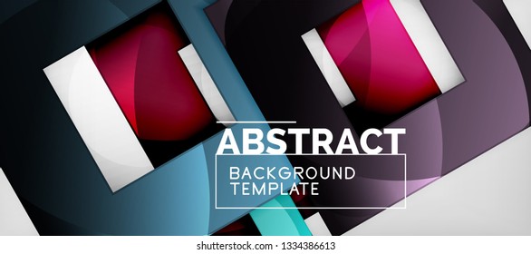 El fondo geométrico de cuadrados abstractos se puede usar en diseño de portada, diseño de libros, fondo de sitio web. Ilustración del vector