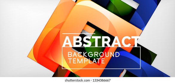 El fondo geométrico de cuadrados abstractos se puede usar en diseño de portada, diseño de libros, fondo de sitio web. Ilustración del vector