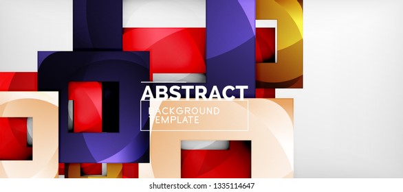 Abstract squares geometric background can be used in cover design, book design, website background. Vector illustration