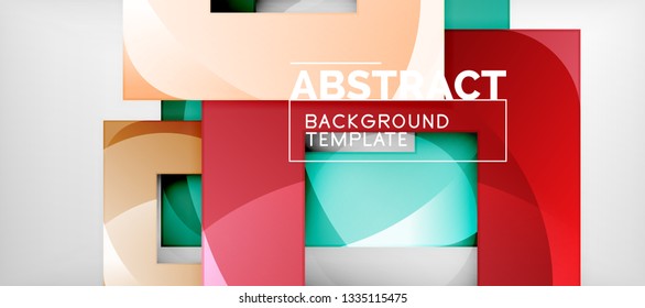 Abstract squares geometric background can be used in cover design, book design, website background. Vector illustration